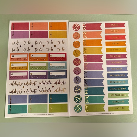 Erin Condren Colorful Planner Sticker Set - 2 sheets - Picture 1 of 1